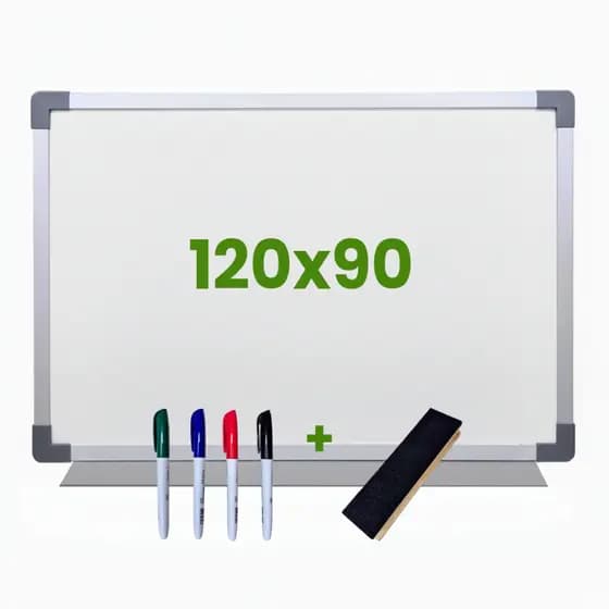 Lousa Escolar Quadro Branco Moldura MDF Aluminizado 120x90