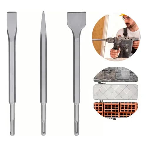 Kit Sds Plus Martelete Ponteiro E Talhadeiras Jogo 3 Peças