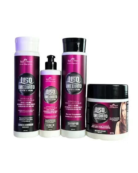 Kit Capilar Cabelo Liso Imediato Redutor de Volume Bell Corpus - 4 Itens Envio Imediato