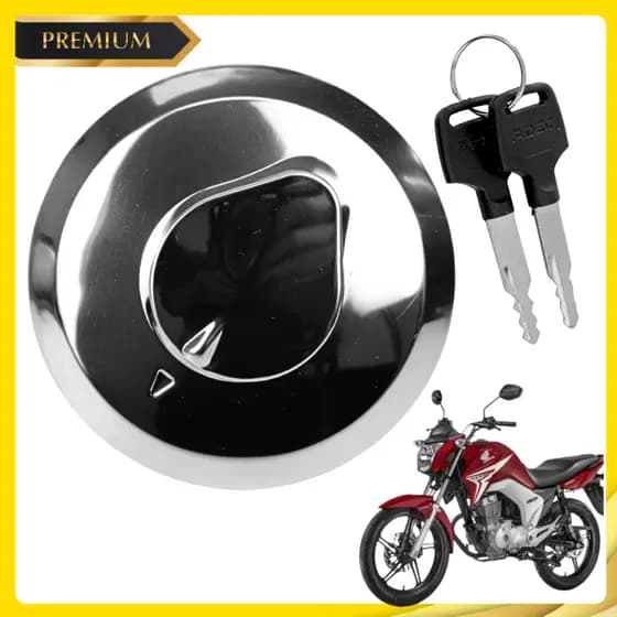 Tampa Tanque Combustível Moto Honda CG 150 Titan 2004 A 2015 Com 2 Chaves Original Cromado
