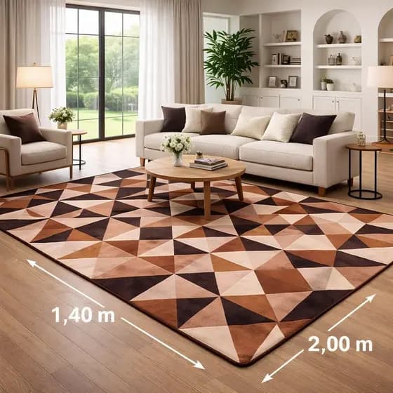 Tapete 2,00m x 1,40m em Veludo texturizado e macio