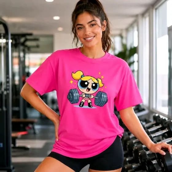 Camiseta Feminina 100% Algodão Estampa Lindinda Blusa Fitness Treino Camisa Confortável