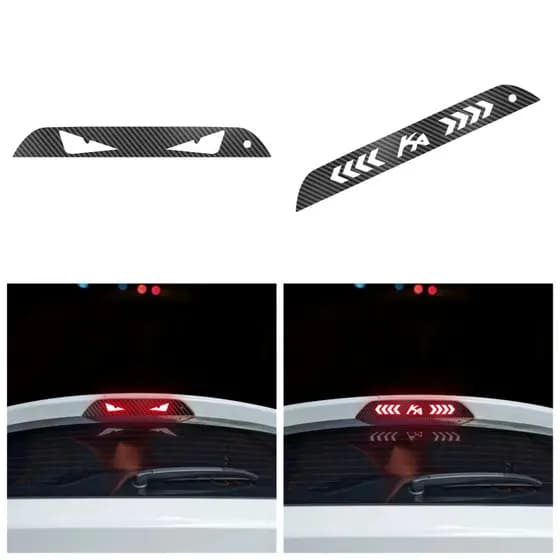 Adesivo De Lâmpada De Freio De Alta Montagem Para Carro Ford KA Placa De Projeção Fibra De Carbono Papel PVC Decalque Ma