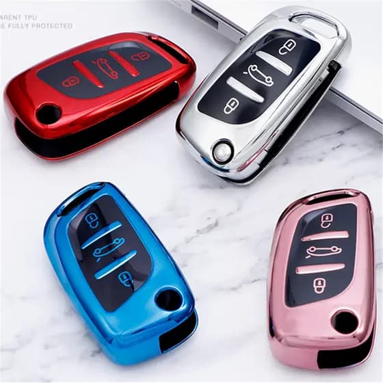 Capa De Chave TPU Para Proton Saga Waja Flip Key Remoto Peugeot Citroen C1 C2 C3 C4 C5 DS3 DS4 DS5 DS6 Acessórios Protet