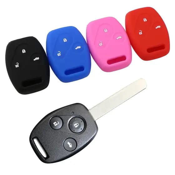Capa De Silicone Macio Para Chave De Motocicleta Com 3 Botões Honda Accord Civic CRV Pilot Fit City À Prova De Choque Mo