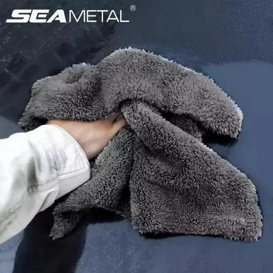Toalha De Lavagem De Carro De Microfibra SEAMETAL-Pano De Detalhamento De Pelúcia Grosso Para Limpeza Úmida E Seca