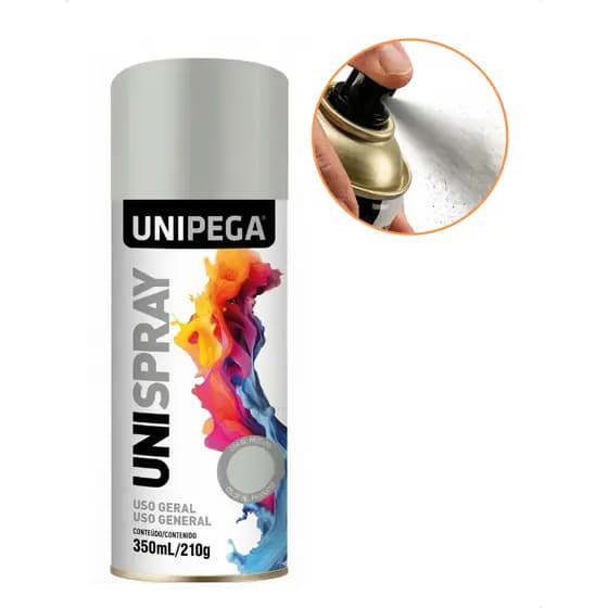 Tinta Spray Unipega Uso Geral 350ml Cinza Claro Seca Rápido