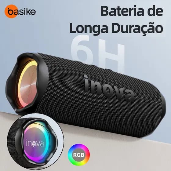INOVA Caixa de Som Estéreo Portátil Som Poderoso LED RGB FM Festa Ao Ar Livre Envio Imediato