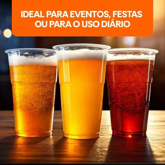 Kit 200 Copos PP 330ml Reforçado Descartável Chopp Suco Festa Alta Resistência