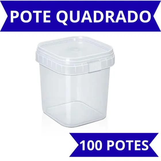 100 Potes Quadrado/Tampa Lacre 220ml Doce/Bolo/Sobremesa