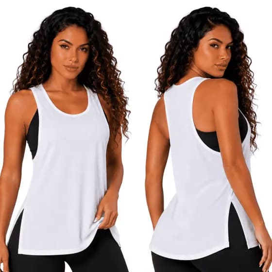 Blusa Regata Academia Feminina Dry Fit Respirável Treino P M G GG Regata Feminina Fitness Esportiva Academia Corrida