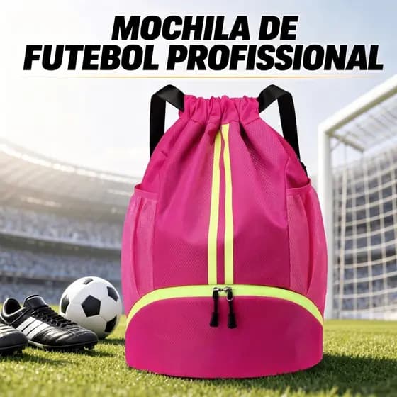 Mochila de Ginástica Unissex – Compacta com Cordão, Leve, Impermeável para Academia, Futebol, Basquete e Natação