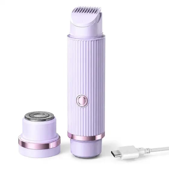 Depilador elétrico com navalha dupla cuidado e delicadeza com sua pele, Recarregável com Tecnologia avançada Indolor.