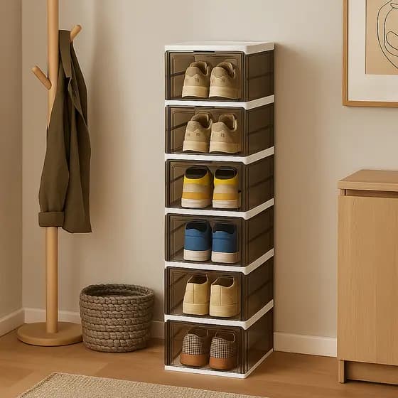 Sapateira Retrátil Modular 6 Níveis Portas Frontais, Design Moderno e Fácil Montagem Cores Variadas