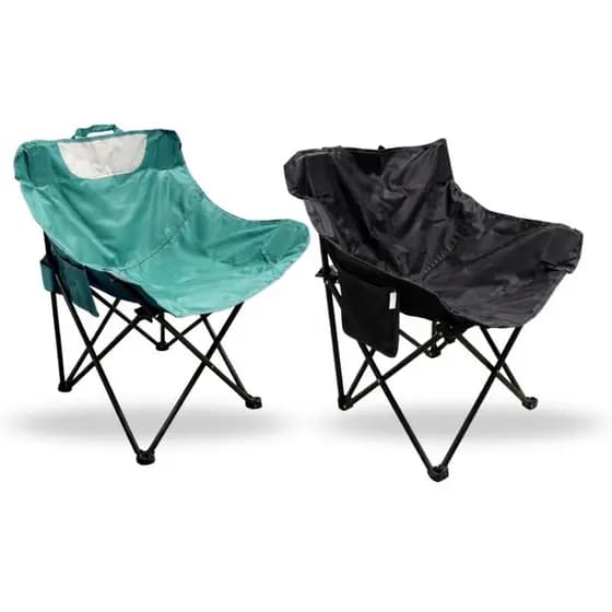 Cadeira de Camping Pesca E Praia Dobrável em Aço Carbono com Bolso Lateral e Bolsa de Transporte