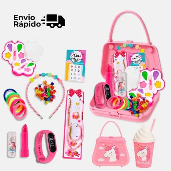 kit Infantil Criança De Maquiagem Com Maletinha Make Linda Completa increvel