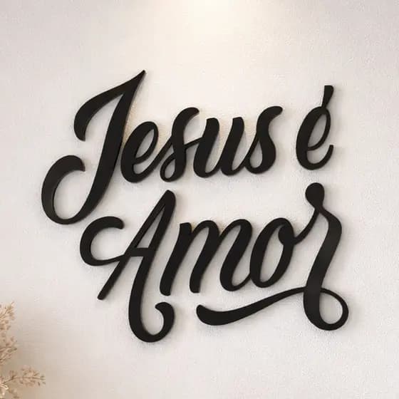 Quadro Jesus é Amor em MDF | Decoração Cristã para Casa ou Presente Religioso