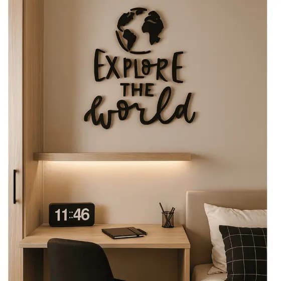 Quadro Mundo Decorativo em MDF - Decoração, Casa, Loja