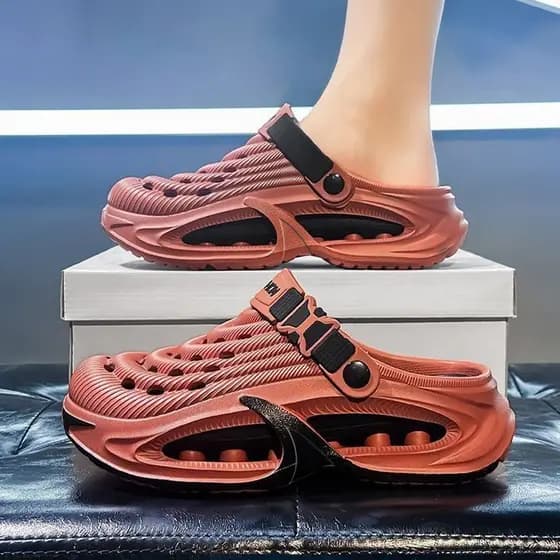 Sandálias Clog Masculinas 2026 Antiderrapantes, Sandálias Masculinas para Exterior, Chinelos de Bico Fechado para Casal