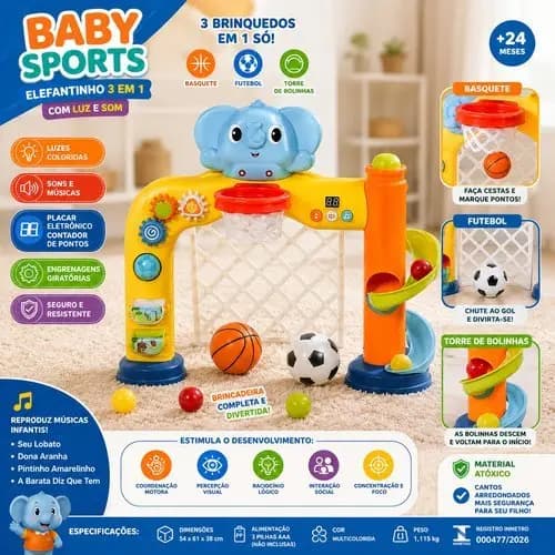 Brinquedo Infantil Elefantinho Didatico Musical Luzes Sons Multifuncoes 3 Em 1