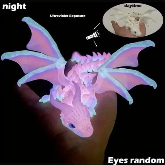 Dragão no Ovo Articulado Impressão 3D - Enfeite de Mesa Colecionável Glow Presente Criativo