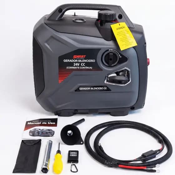 Gerador Energia Gasolina 24v Silencioso 1.3kw Portátil Acampamento Camping Caminhão