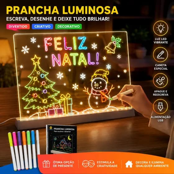 Luminária Led Escrever De Caneta Lousa Quadro Mesa Anotações 2822