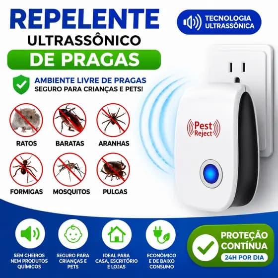 Repelente Ultrassônico Eletrônico Bivolt Anti Mosquitos Baratas Ratos Morcegos Fly Sparrow 5–6W