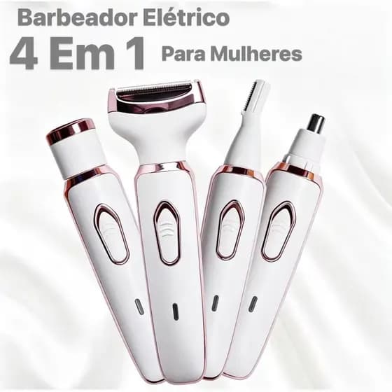 Barbeador Elétrico 4 Em 1 Para Mulheres Remoção De Pelos Corporais feminino/aparador de pelos do nariz e sobrancelhas