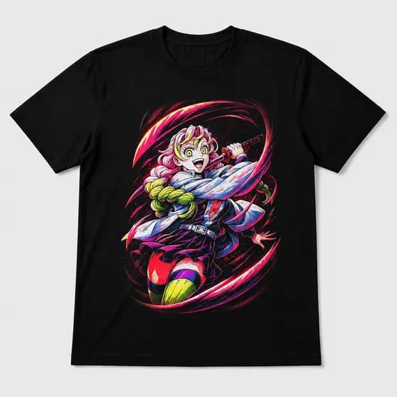 Camiseta Mitsuri Kanroji Demon Slayer Unissex 100% Algodão Estampa Anime Premium