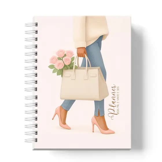 Planner 2026 A5 – Agenda Feminina com Capa Dura, Financeiro e Organização - Minimalista Planner Meta