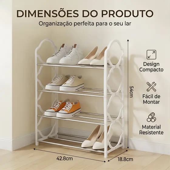 Sapateira Prateleira 4/5 Andares Organizadora Multiuso Sapatos Desmontável
