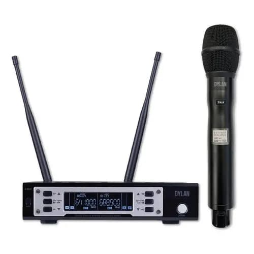 Microfone Sem Fio Dylan Com Talk Back D-9001tb Preto