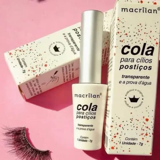cola para cílios postiços transparente macrilan CA-001 e preto CA-002 .