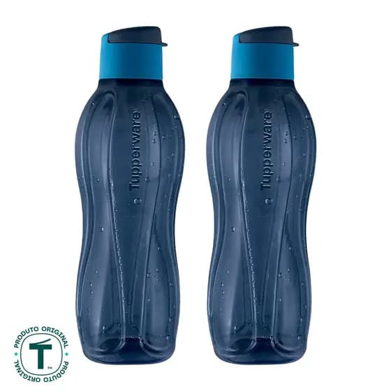 Kit com 2 Garrafas de Água Tupperware Eco Tupper Azul 1L