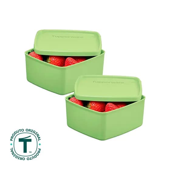 Kit 2 Potes Herméticos Tupperware Jeitosinho Pistache 400ml