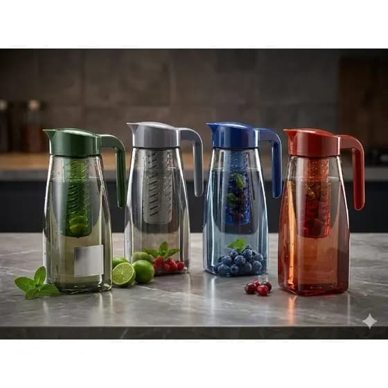 Jarra de Vidro Fumê 1,5L com Difusor de Infusão – Sabor e Elegância na Sua Mesa
