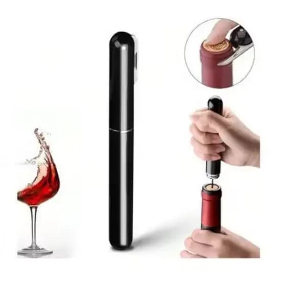 Abridor de Vinho com Bomba de Ar🍷Cortador de Segurança e Pino Inoxidável – Saca-Rolhas Profissional