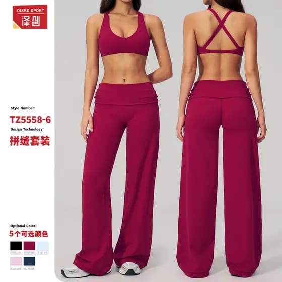 Moda verão Casual linda volta Yoga terno All-Match de secagem rápida Fitness esportes terno feminino 5558