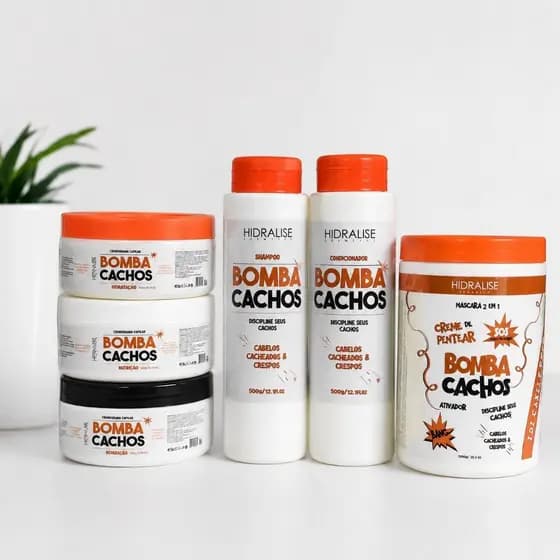 Kit SOS Bomba Cachos Completo Para Cachos Cacheados e Crespos