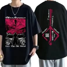 Camiseta Unissex Oversized Plus Size Feminina Masculina Bloodborne Indie Game Style Oversize