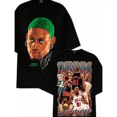 Camiseta Unissex Oversized Plus Size Feminina Masculina Oversize Casual "Dennis Rodman" Algodão Unissex Streetwear
