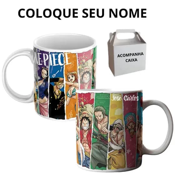 Caneca Personalizada One Piece Anime Porcelana Premium Café Chocolate 325ml