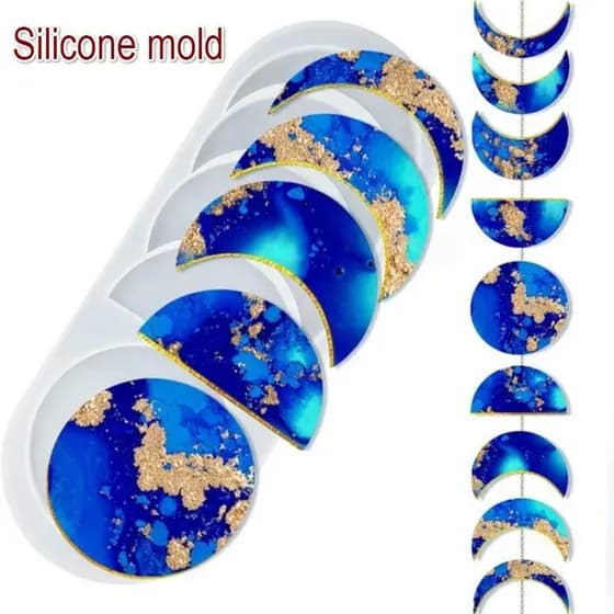 Moldes De Resina De Fase Da Lua , Silicone Crescente , Cheia Epóxi Jovem , Para Artesanato Em , Decoração De Fabricação
