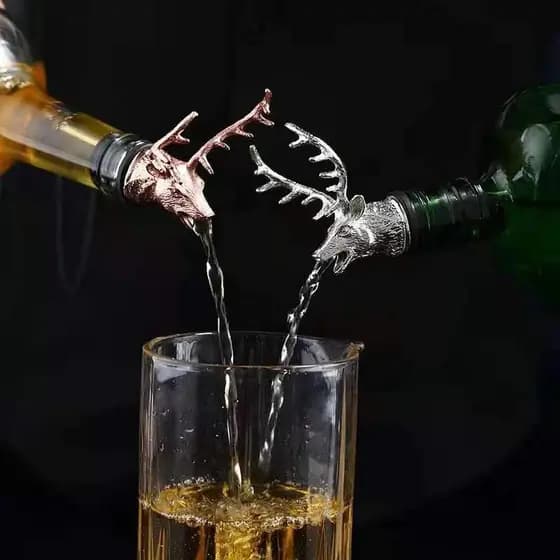 Liga De Zinco Cabeça De Cervo Vinho Pourer Exclusivo Veado Garrafa De Rolhas Aeradores Ferramentas De Bar Acessórios De