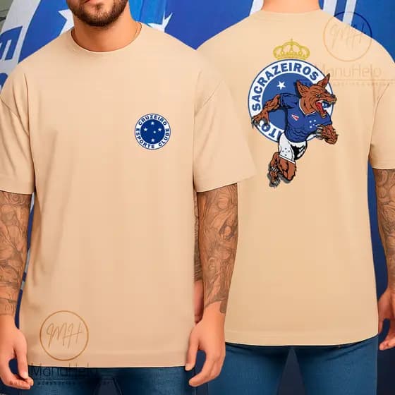 Camiseta Masculina Time Cruzeiro Futebol Jogo P ao GG