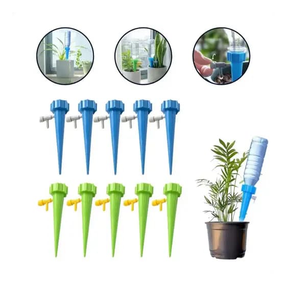 Kit 10/20 Gotejadores Automáticos Para Garrafa PET Irrigador Regulável Plantas Jardim Horta