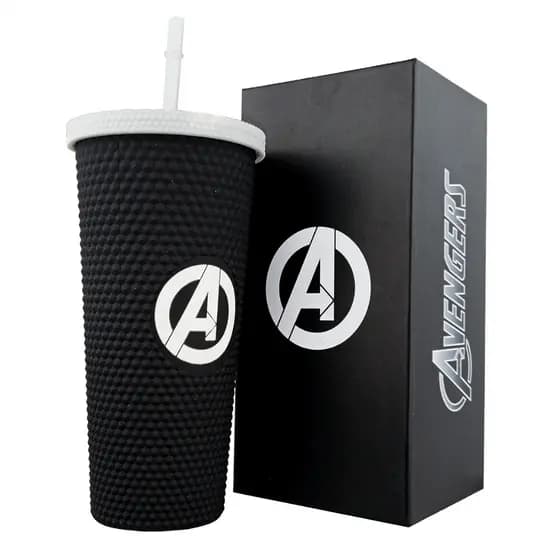Copo Avengers Marvel 710ml Canudo Tampa Reutilizável