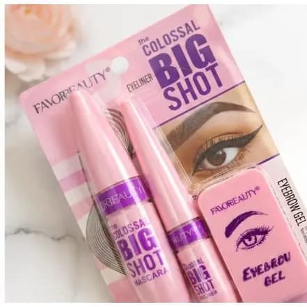 Kit Maquiagem 3 em 1 Colossal - Rimel Extremo Delineador Eyebrow Gel