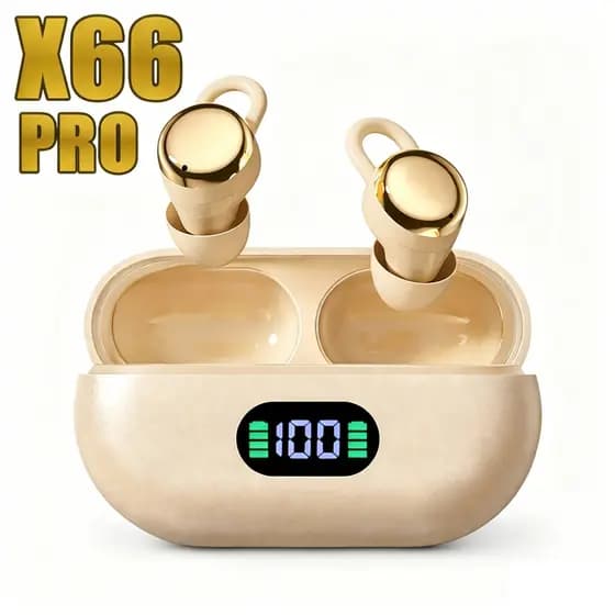 Fone Gamer Sem Fio X66 Pro Bluetooth 5.4 Baixa Latência Som Espacial 9D À Prova D'água Esportivo